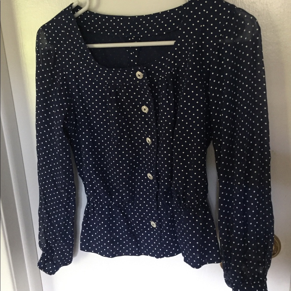 🎀ANJAC - VINTAGE Navy Blue Blouse